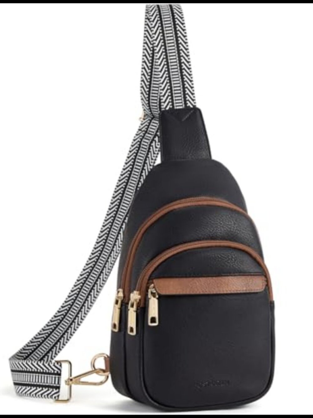 Vegan Leather Sling Bag Crossbody Fanny Pack Chest Bag for Travel